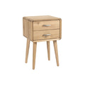 Modern Wooden Nightstand with Two Drawers and Slim Legs