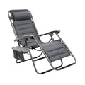 Adjustable Folding Lounge Chair with Headrest and Side Table